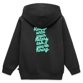 Hustle - Kinder Premium Organic Zip Hoodie - Schwarz - Hinten - AI Model Kid Male (0cm)