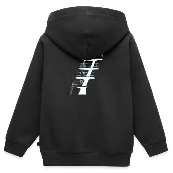 tour de plongée piscine extérieure - Sweat Premium à capuche zippé enfant bio - noir - Dos - AI Model Kid Male (0cm)