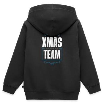 Xmas Team - Kinder Premium Organic Zip Hoodie - Schwarz - Hinten - AI Model Kid Male (0cm)