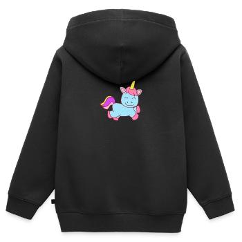 Unicorn drawing - Kids Premium Organic Zip-up Hoodie - black - Back - AI Model Kid Male (0cm)