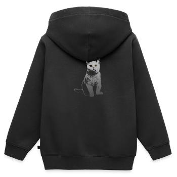 cute cat British Shorthair BKH cats gift - Kids Premium Organic Zip-up Hoodie - black - Back - AI Model Kid Male (0cm)