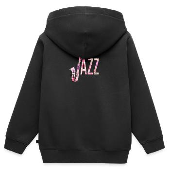 le jazz - Sweat Premium à capuche zippé enfant bio - noir - Dos - AI Model Kid Male (0cm)