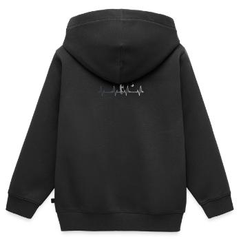Fischer-Herzschlag - Kinder Premium Organic Zip Hoodie - Schwarz - Hinten - AI Model Kid Male (0cm)