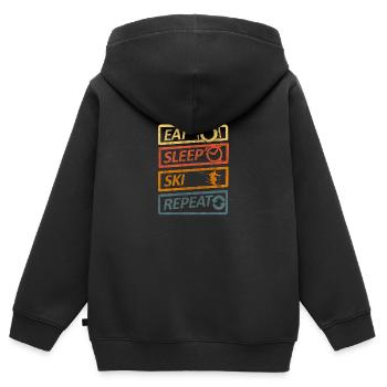 Eat Sleep Ski Repeat - Kids Premium Organic Zip-up Hoodie - black - Back - AI Model Kid Male (0cm)