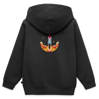 Astronaute de lancement de la navette spatiale - Sweat Premium à capuche zippé enfant bio - noir - Dos - AI Model Kid Male (0cm)