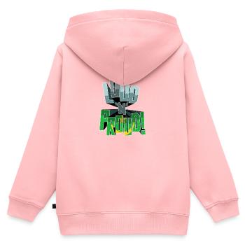 Mauritanie Pride Loud N Proud - Sweat Premium à capuche zippé enfant bio - rose - Dos - AI Model Kid Female (0cm)