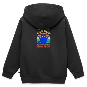 You Mess With The Meow Meow You Get The Peow Peow - Kinder Premium Organic Zip Hoodie - Schwarz - Hinten - AI Model Kid Male (0cm)