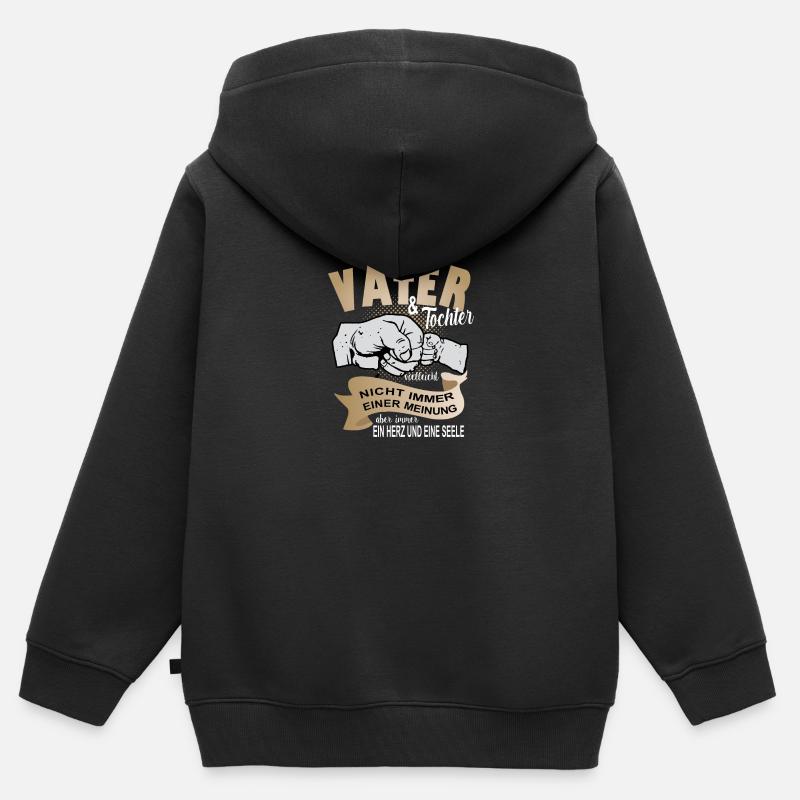 Vater & Tochter - Ein Herz und eine Seele - Kinder Premium Organic Zip Hoodie - Schwarz
