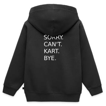 Pardon. Ne. Kart. Au revoir. - Sweat Premium à capuche zippé enfant bio - noir - Dos - AI Model Kid Male (0cm)