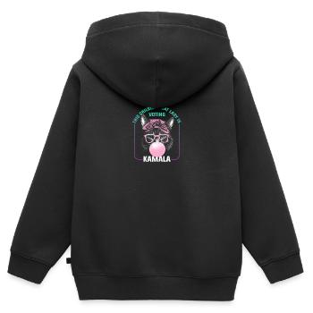 Kamala Harris & Tim Walz 2024 - Childless Cat Lady - Kids Premium Organic Zip-up Hoodie - black - Back - AI Model Kid Male (0cm)