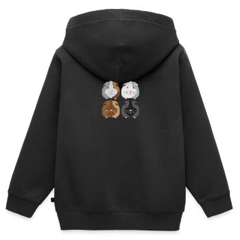 vier Meerschweinchen! - Kinder Premium Organic Zip Hoodie - Schwarz - Hinten - AI Model Kid Male (0cm)