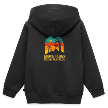 Beach Plans Never Flip Flop Summer Sayings - Kinder Premium Organic Zip Hoodie - Schwarz - Hinten - AI Model Kid Male (0cm)