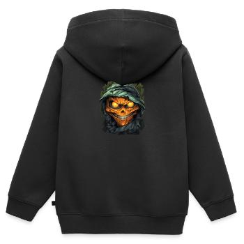 Halloween Spooky Cartoon Mummy - Kinder Premium Organic Zip Hoodie - Schwarz - Hinten - AI Model Kid Male (0cm)
