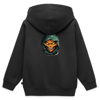 Halloween Spooky Cartoon Mummy - Kinder Premium Organic Zip Hoodie - Schwarz - Hinten - AI Model Kid Male (0cm)