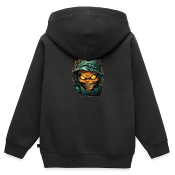 Halloween Spooky Cartoon Mummy - Kinder Premium Organic Zip Hoodie - Schwarz - Hinten - AI Model Kid Male (0cm)