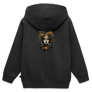 Day Of The Dead I Sugar Skull I Dia De Los Muertos - Kinder Premium Organic Zip Hoodie - Schwarz - Hinten - AI Model Kid Male (0cm)