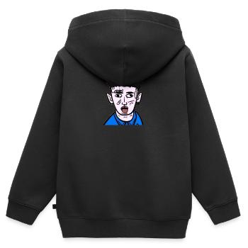 junger Herr - Kinder Premium Organic Zip Hoodie - Schwarz - Hinten - AI Model Kid Male (0cm)