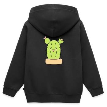 Kawaii Kaktus Kawaii Pflanze Kawaii Sticker lustig - Kinder Premium Organic Zip Hoodie - Schwarz - Hinten - AI Model Kid Male (0cm)