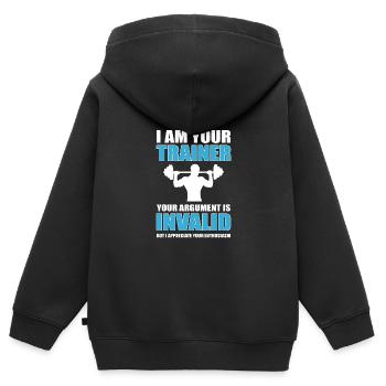 Formateur - Sweat Premium à capuche zippé enfant bio - noir - Dos - AI Model Kid Male (0cm)