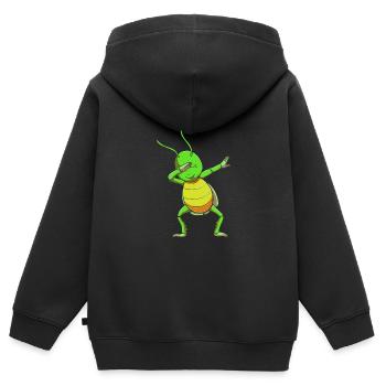 Sauterelle sauterelle - Sweat Premium à capuche zippé enfant bio - noir - Dos - AI Model Kid Male (0cm)