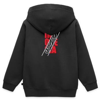Indonesien - Kinder Premium Organic Zip Hoodie - Schwarz - Hinten - AI Model Kid Male (0cm)
