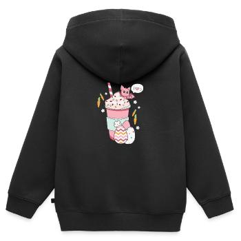 BOW Ostern Chibi Cup 02 - Kinder Premium Organic Zip Hoodie - Schwarz - Hinten - AI Model Kid Male (0cm)