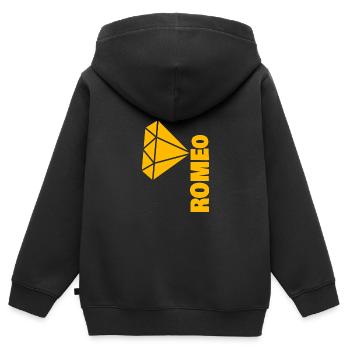 Noble Roméo - Sweat Premium à capuche zippé enfant bio - noir - Dos - AI Model Kid Male (0cm)