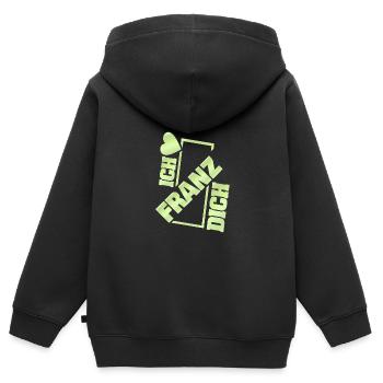 Franz als Couple - Kinder Premium Organic Zip Hoodie - Schwarz - Hinten - AI Model Kid Male (0cm)