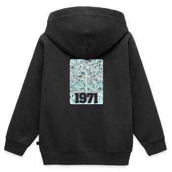 Numéro 1971 - Sweat Premium à capuche zippé enfant bio - noir - Dos - AI Model Kid Male (0cm)