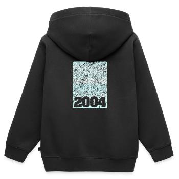 Numéro 2004 - Sweat Premium à capuche zippé enfant bio - noir - Dos - AI Model Kid Male (0cm)