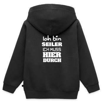Geschenk für Seiler - Kinder Premium Organic Zip Hoodie - Schwarz - Hinten - AI Model Kid Male (0cm)