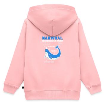 Présentation scientifique Biologiste marin Gesche - Sweat Premium à capuche zippé enfant bio - rose - Dos - AI Model Kid Female (0cm)