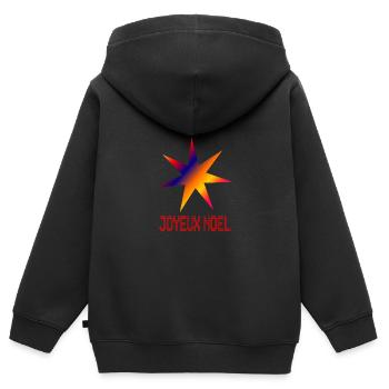 STERN. WEIHNACHTEN. FROHE WEIHNACHTEN. FROHE WEIHNACHTEN - Kinder Premium Organic Zip Hoodie - Schwarz - Hinten - AI Model Kid Male (0cm)