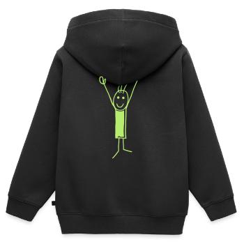 Yeah... - V - Kinder Premium Organic Zip Hoodie - Schwarz - Hinten - AI Model Kid Male (0cm)