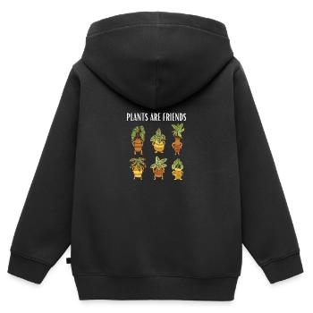 Pflanzen - Kinder Premium Organic Zip Hoodie - Schwarz - Hinten - AI Model Kid Male (0cm)
