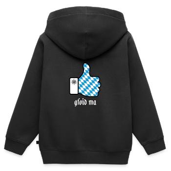 Bayrischer Spruch - Kinder Premium Organic Zip Hoodie - Schwarz - Hinten - AI Model Kid Male (0cm)