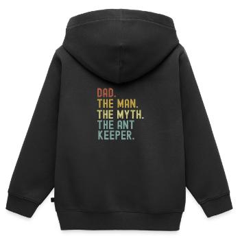 Fourmi - Sweat Premium à capuche zippé enfant bio - noir - Dos - AI Model Kid Male (0cm)
