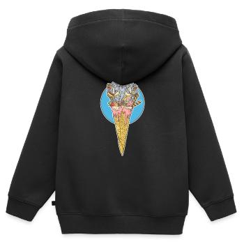 Shivaeis - Kinder Premium Organic Zip Hoodie - Schwarz - Hinten - AI Model Kid Male (0cm)