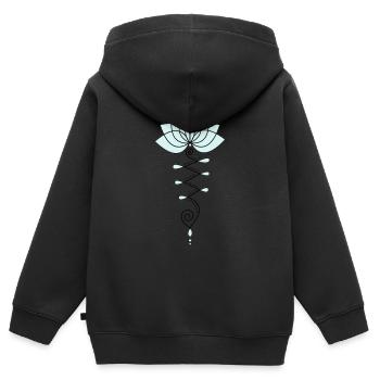 Lotus Blume Lotusblüte Buddhismus Symbol Yoga OM - Kinder Premium Organic Zip Hoodie - Schwarz - Hinten - AI Model Kid Male (0cm)