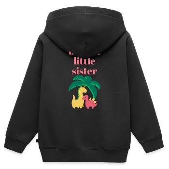 Schwester, Geschwister, beste kleine Schwester - Kinder Premium Organic Zip Hoodie - Schwarz - Hinten - AI Model Kid Male (0cm)