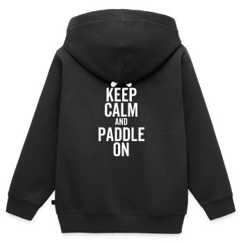 Halten Sie Ruhe und Paddel nein - Kinder Premium Organic Zip Hoodie - Schwarz - Hinten - AI Model Kid Male (0cm)