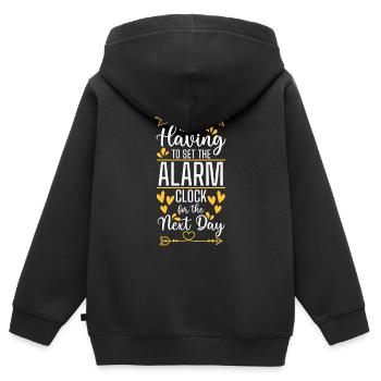 Kleeblatt Lebensfreude - Kinder Premium Organic Zip Hoodie - Schwarz - Hinten - AI Model Kid Male (0cm)