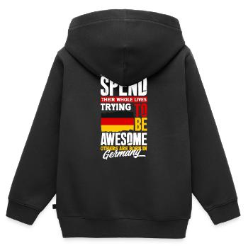 German Germany German Flag Funny Quote - Kinder Premium Organic Zip Hoodie - Schwarz - Hinten - AI Model Kid Male (0cm)