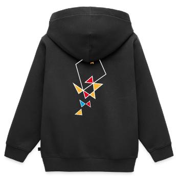 Le poisson d'or - Gold fish_blanc - Sweat Premium à capuche zippé enfant bio - noir - Dos - AI Model Kid Male (0cm)