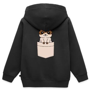 Hemdtasche Hamster unterwegs Design - Kinder Premium Organic Zip Hoodie - Schwarz - Hinten - AI Model Kid Male (0cm)
