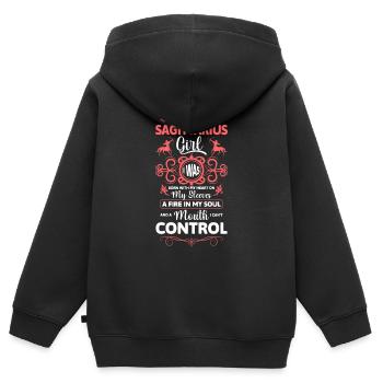 Horoscope Mois d’anniversaire - Sweat Premium à capuche zippé enfant bio - noir - Dos - AI Model Kid Male (0cm)