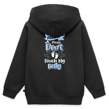 Babybauch Mama Babysprüche - Kinder Premium Organic Zip Hoodie - Schwarz - Hinten - AI Model Kid Male (0cm)