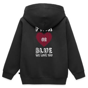 Schwangerschaft Babyparty Babyshower Boy Girl - Kinder Premium Organic Zip Hoodie - Schwarz - Hinten - AI Model Kid Male (0cm)