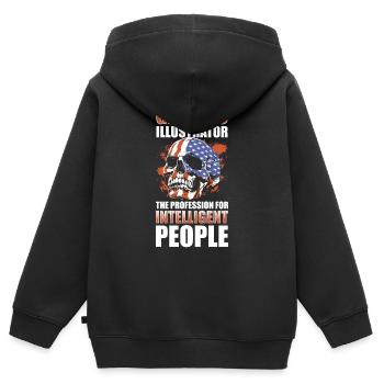 Illustrator Zeichner Grafiker Künstlerin - Kinder Premium Organic Zip Hoodie - Schwarz - Hinten - AI Model Kid Male (0cm)
