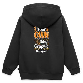 Concepteur - Sweat Premium à capuche zippé enfant bio - noir - Dos - AI Model Kid Male (0cm)